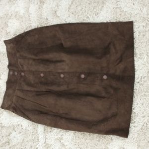 Danier Chocolate Brown Leather Skirt Size 4